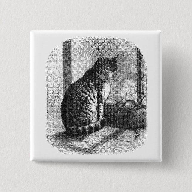 Vintage Feline Button (Front)