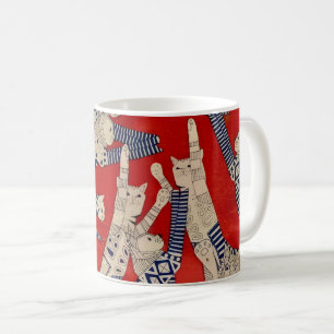 Vintage Feline Fabric Mug