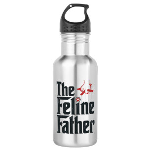 Vintage Feline Father Cat Humour Vector Design_1 532 Ml Water Bottle