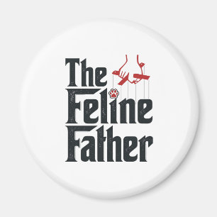 Vintage Feline Father Cat Humour Vector Design_1 Magnet