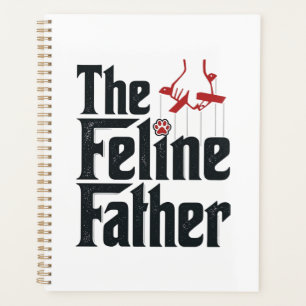 Vintage Feline Father Cat Humour Vector Design_1 Planner