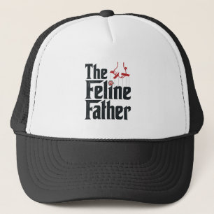 Vintage Feline Father Cat Humour Vector Design_1 Trucker Hat