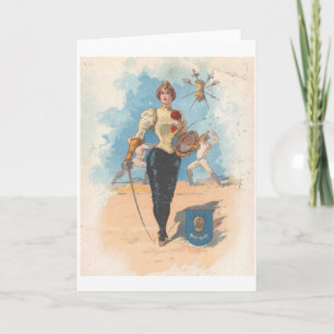 Vintage Female Fencer Note Card
