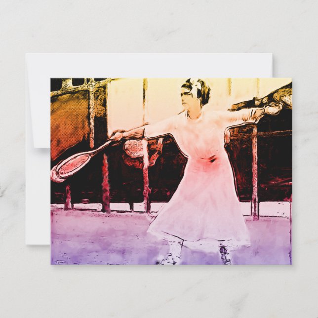 Vintage female tennis player - pop art painting (Front)