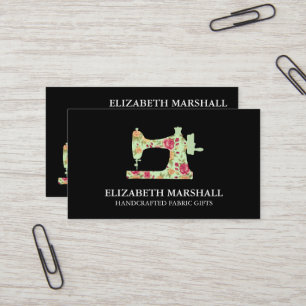 Vintage Feminine Sewing  Machine Handmade Crafter Business Card