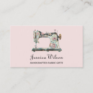 Vintage Feminine Sewing Machine Handmade Crafter Business Card