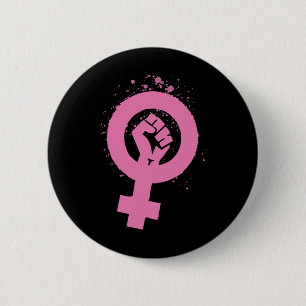 Vintage Feminism Symbol Design  6 Cm Round Badge