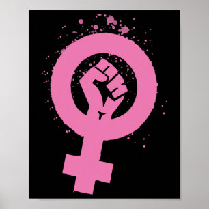 Vintage Feminism Symbol Design  Poster