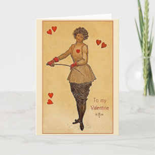 Vintage Fencer Valentine's Day Greeting Card