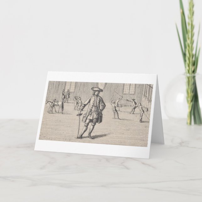 Vintage Fencers! Vintage Fencing Note Card (Front)