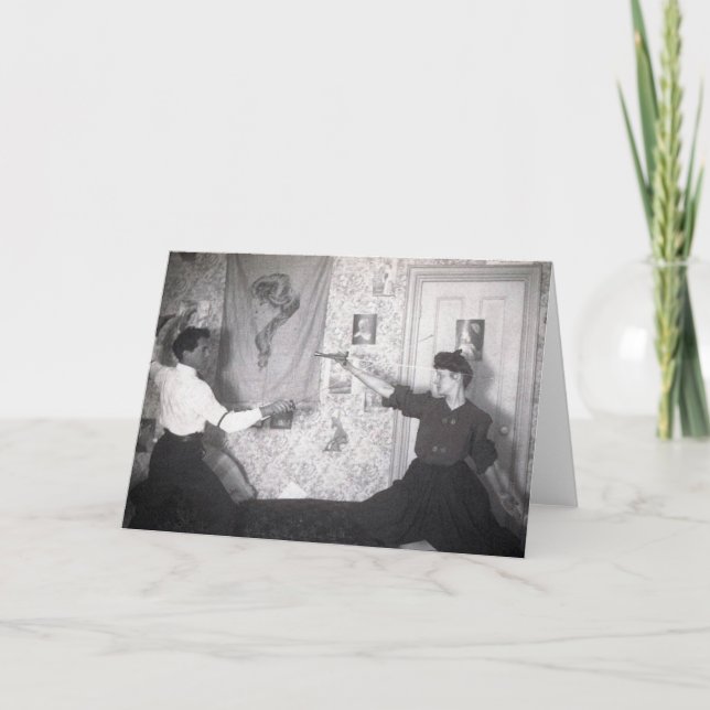 Vintage Fencing Note Card (Front)