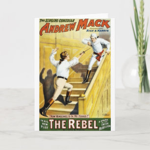 Vintage Fencing Poster Note Card