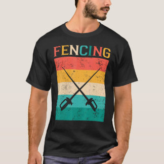 Vintage  Fencing Swordsman Fencing Fans Player Fen T-Shirt