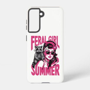 Vintage Feral Girl Summer Opossum Funny Racoon  Samsung Galaxy Case
