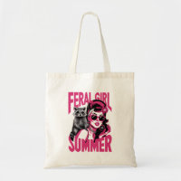 Vintage Feral Girl Summer Opossum Funny Racoon 