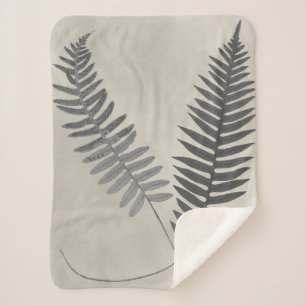 Vintage Ferns Sherpa Blanket