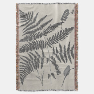 Vintage Ferns Throw Blanket