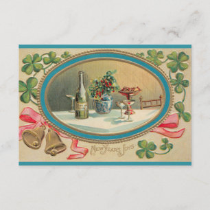 Vintage festive New Year's party invitation