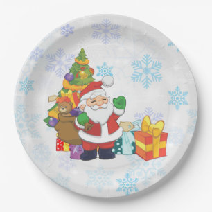 Vintage Festive Santa Claus Paper Plate