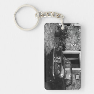 Vintage FIAT car in Italy in monochrome Key Ring