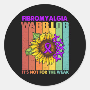 Vintage Fibromyalgia Awareness Not Weak Purple Rib Classic Round Sticker