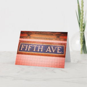 Vintage Fifth Avenue Sign - Manhattan, NYC Card
