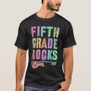 Vintage FIFTH GRADE ROCKS Teacher Rockstar Team 5t T-Shirt