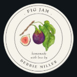 Vintage Fig Jam canning Jar Label<br><div class="desc">Elegant simple and classic,  personalised Fig Jam  jar labels featuring watercolor vintage fig on an off white background.</div>
