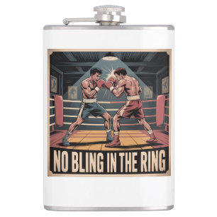 Vintage Fight Club - No Bling In The Ring Hip Flask