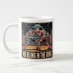Vintage Fight Club - No Bling In The Ring Large Coffee Mug