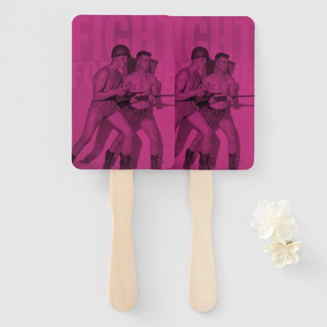 Vintage Fight For Love Pride Hand Fan (Front and Back)