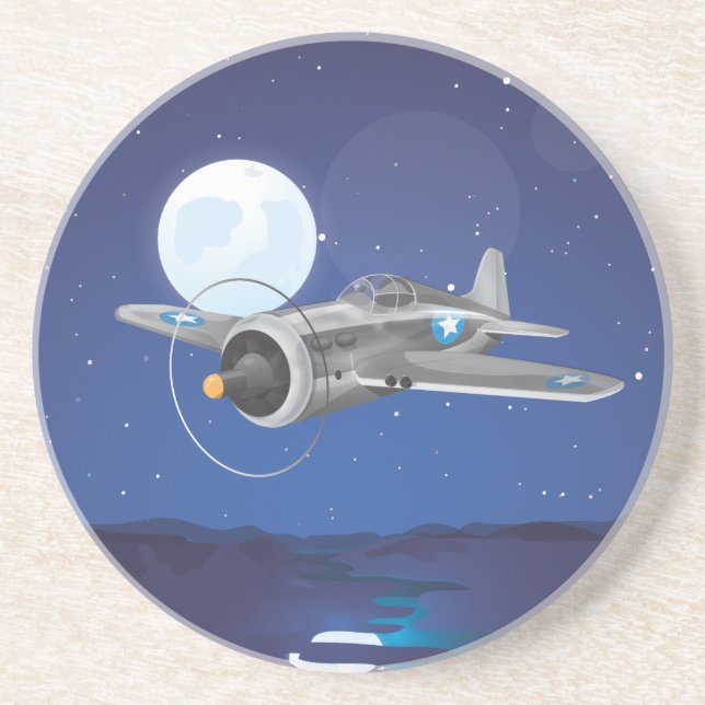 Vintage fighter Aircraft Coaster (Front)