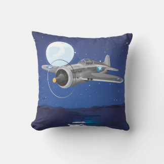 Vintage fighter Aircraft Cushion