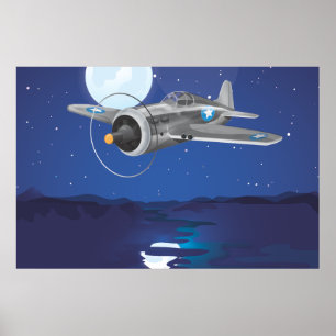 Vintage fighter Aircraft Poster