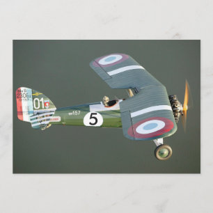 Vintage Fighter Plane Birthday Edit number & Photo Invitation