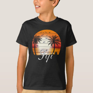 Vintage Fiji Palm Trees Summer Beach T-Shirt