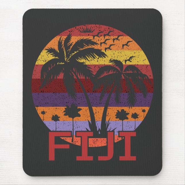 Vintage Fiji Summer Beach Travel Mouse Mat (Front)