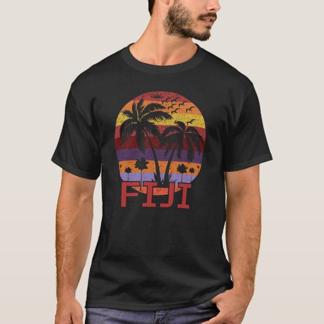 Vintage Fiji Summer Beach Travel T-Shirt (Front)