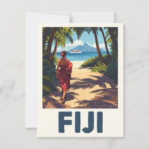 Vintage Fiji Tropical Island Travel Postcard