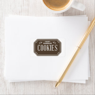 Vintage Filigree Cookies Bakery Emblem Design Label