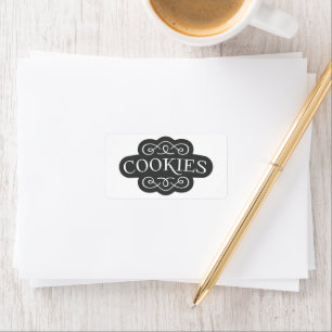 Vintage Filigree Cookies Bakery Emblem Design Label