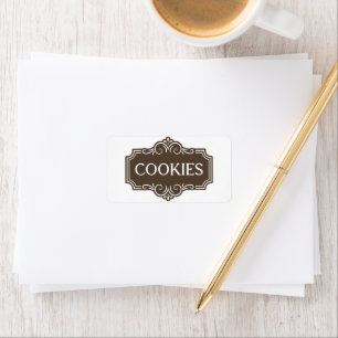 Vintage Filigree Cookies Bakery Emblem Design Label
