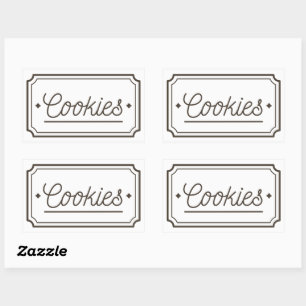 Vintage Filigree Cookies Bakery Emblem Design Rectangular Sticker