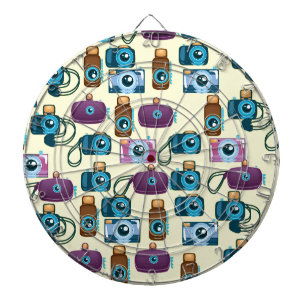 Vintage Film Camera Pattern Dartboard
