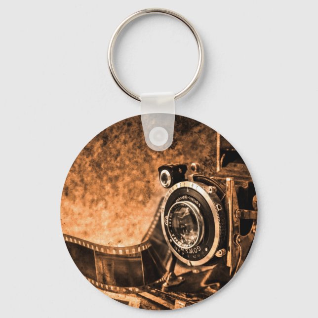 Vintage film camera -photography key ring (Front)
