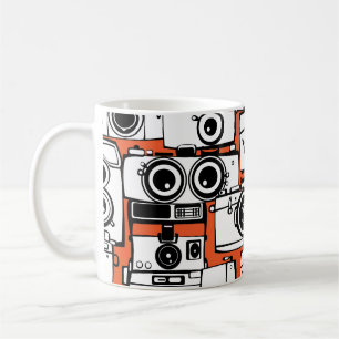 Vintage film cameras, seamless pattern. coffee mug