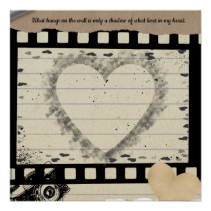 Vintage Film Heart Collage Glossy Poster