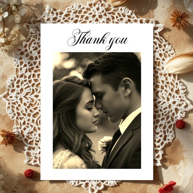 Vintage Film Look Photo overlay  Thank You Card (Vintage Film Look Photo overlay Thank You Card)