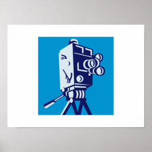 Vintage Film Movie Camera Retro Poster