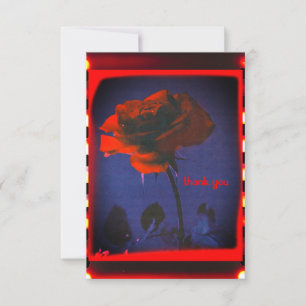 Vintage Film Rose Thank You Card